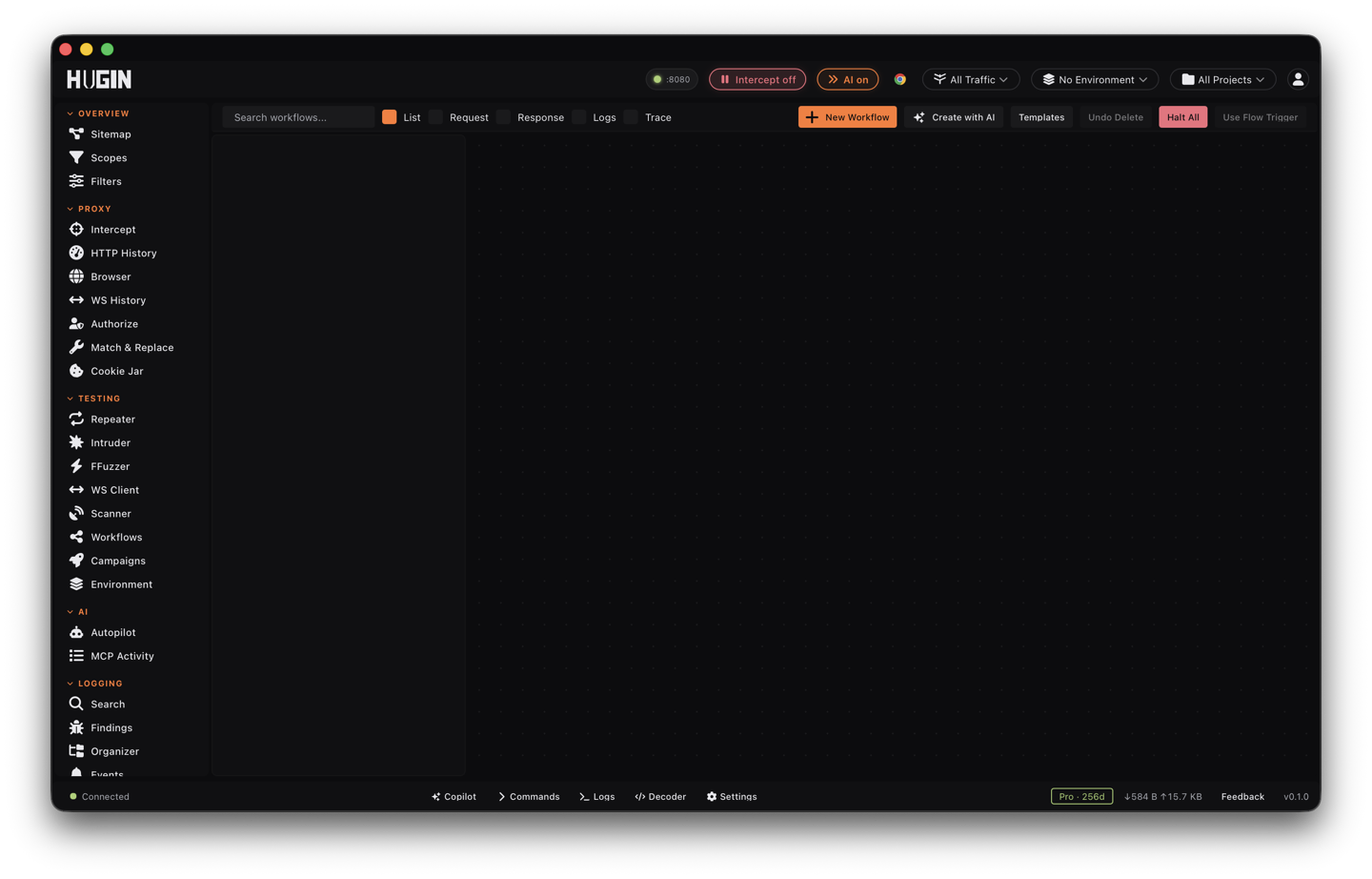 The Workflows node-graph builder wiring triggers to actions
